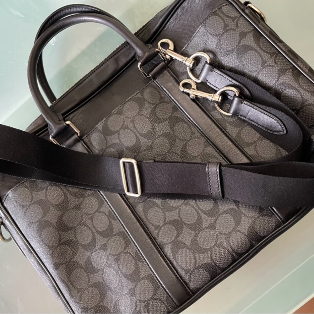 Coach Signature Canvas | Perry Slim Zip Top | Coach Laptop Bag | Coach Briefcase